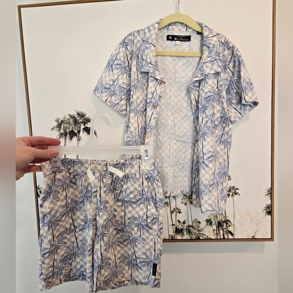 Ben Sherman Blue and White Kids Matching Set